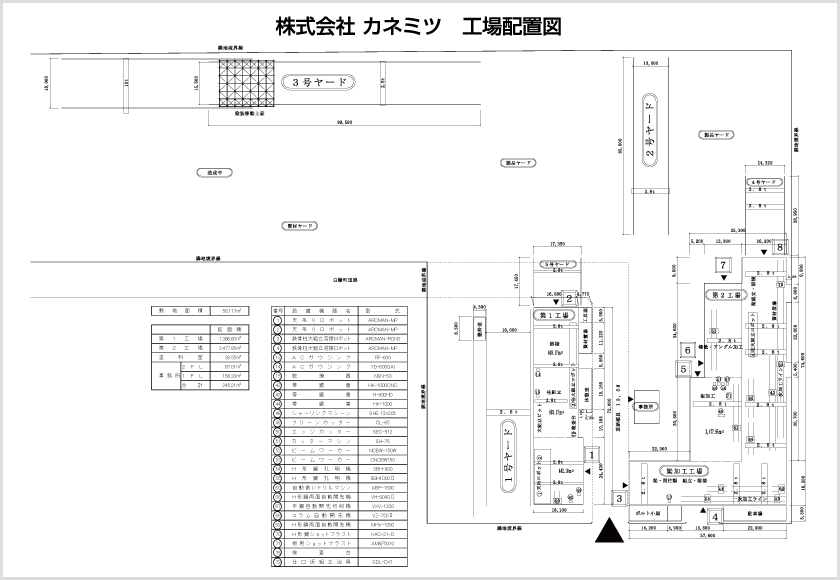 株式会社カネミツ 工場配置図01